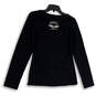 NWT Womens Black Graphic Round Neck Long Sleeve Pullover T-Shirt Size M image number 2