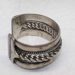 Vintage Hallmarked Heavy Sterling Silver Cuff Bracelet - 111.5g alternative image