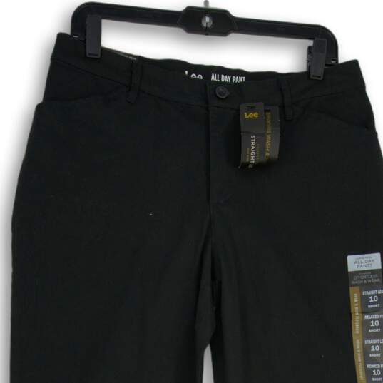 NWT Lee Womens Black All Day Straight Leg Mid-Rise Ankle Pants Size 10 image number 3