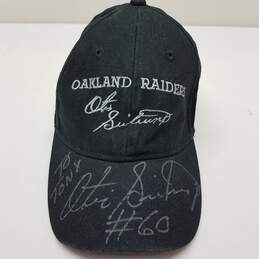 Signed Oakland Raiders Otis Sistrunk #60 University of Mars Black Embroidered Baseball Cap