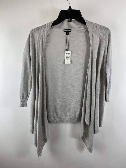 Express Women Gray Cardigan Sweater S/P NWT image number 1