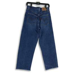 Womens Ribcage Blue Medium Wash Pockets Straight Leg Ankle Jeans Size 28 alternative image