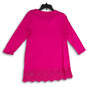 NWT Womens Pink Lace Split Neck Long Sleeve Pullover Tunic Blouse Top Sz S image number 2