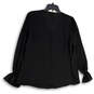 NWT Womens Black Long Sleeve V-Neck Button Front Blouse Top Size Medium image number 2