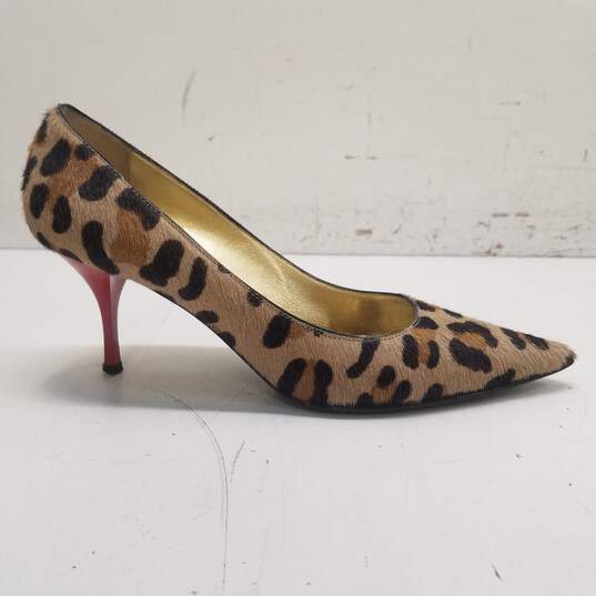 Giuseppe Zanotti Calfhair Leopard Print Heels Beige 8.5 image number 1