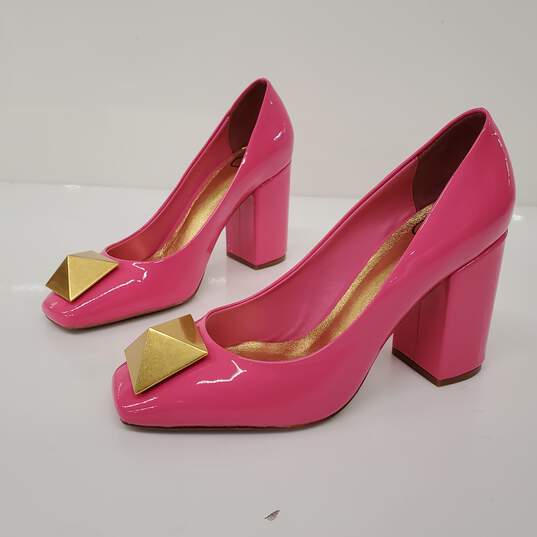 Valentino Garavani One Stud Pink Patent Leather Pumps Womne's Size 5 image number 2