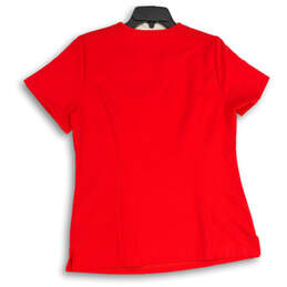 NWT Womens Red Short Sleeve V-Neck Pullover T-Shirt Size Medium alternative image