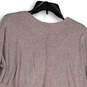 NWT Womens Pink Knitted V-Neck Long Sleeve Pockets Pullover Sweater Size M image number 4