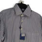 NWT Mens Blue Striped Spread Collar Long Sleeve Button-Up Shirt Size 15.5 L image number 3