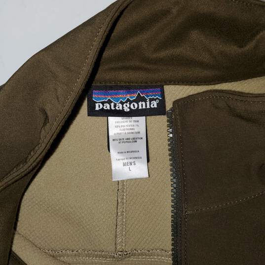 Patagonia Olive Green Polartec Full Zip Jacket Men's Size L image number 3
