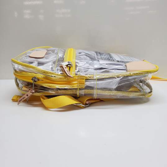 JON HART 16x13x4 CLEAR PVC YELLOW BACKPACK NWT image number 4