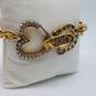 Juicy Couture Gold Tone Crystal Horse Shoe Heart 7 1/2 Inch Bracelet w/Case 28.7g image number 5