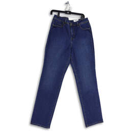 NWT Womens Blue Denim 5-Pocket Design Straight Leg Jeans Size 12L