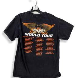 Mens Black Crew Neck Aerosmith World Tour Graphic T-Shirt Size Medium alternative image