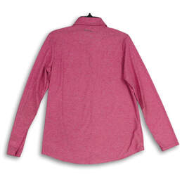 Womens Purple Heather Long Sleeve Collared Button-Up Shirt Size Medium alternative image