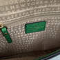 Womens Green Croc Embossed Chain Strap Pockets Flap Over Lock Crossbody Bag image number 3