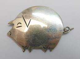 Artisan Sterling Silver Chunky Pig Brooch 16.9g