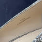 NIB Womens Gold Leather Peep Toe Slip-On Stiletto Pump Heels Size 7.5 M image number 6