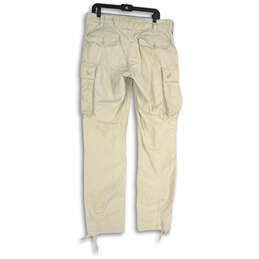 NWT Mens White Pinstripe Slim Fit Straight Leg Cargo Pants Size 34W 32L alternative image