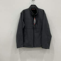 NWT Mens Gray Long Sleeve Mock Neck Pockets Full-Zip Jacket Size XL