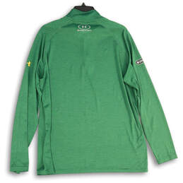 Mens Green NFL Long Sleeve Quarter Zip Mock Neck Pullover Sweatshirt Size L alternative image