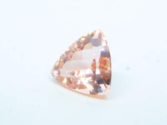 Loose Cor-De-Rosa 5.75 CT Morganite Trillion Cut Gemstone IOB 1.3g image number 4