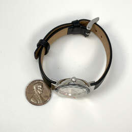 Designer Skagen Silver-Tone Stainless Steel Leather Strap Dial Wristwatch alternative image
