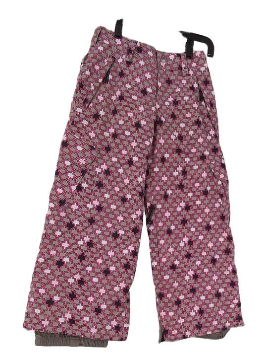Girls Multicolor Geometric Pockets Tapered Leg Snowboard Pants Size 7/8 M image number 1