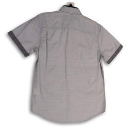 NWT Mens Gray Short Sleeve Collared Flap Pocket Button Up Shirt Size Small alternative image