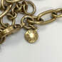 Designer J. Crew Gold-Tone Chain Clear Crystal Cut Stone Statement Necklace image number 3
