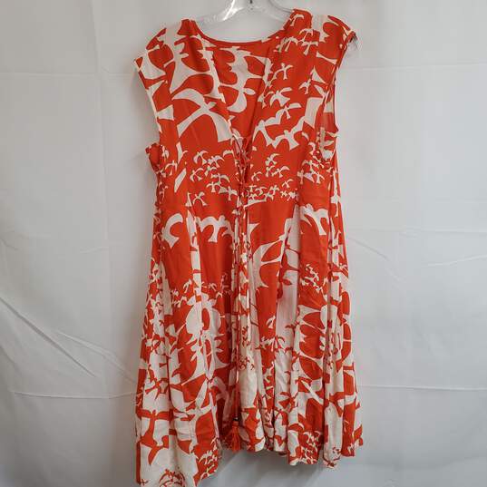 Maeve orange abstract print fit and flare godet dress medium image number 3