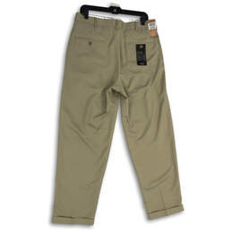 NWT Mens Tan Pleated Slash Pocket Smart Fiber Dress Pants Size 34W 30L alternative image