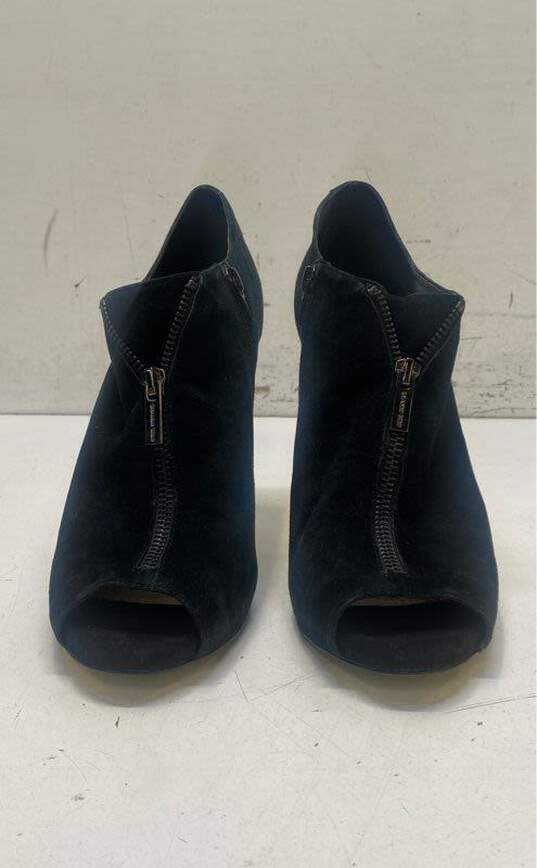 Gianni Bini Cadince Suede Peep Toe Heel Shoes Black 11 image number 3