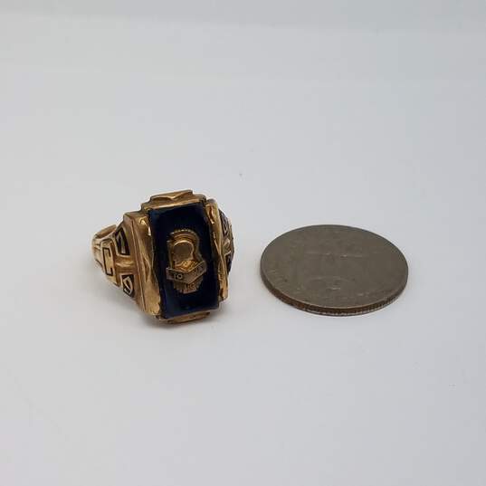 Josten 10k Gold Blue Gemstone 1963 Class Ring Scrap/Broken 10.4g image number 9