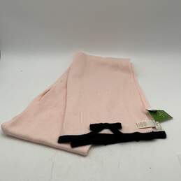 NWT Kate Spade Womens Pink Black Knitted Rectangle Winter Scarf