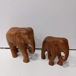 Solid Wooden Elephant Figurines