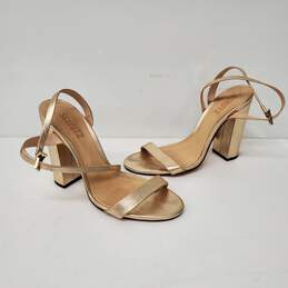 Schultz WM's Gold Stacked Heel Strappy Block Heel Sandals Size 7.5M alternative image