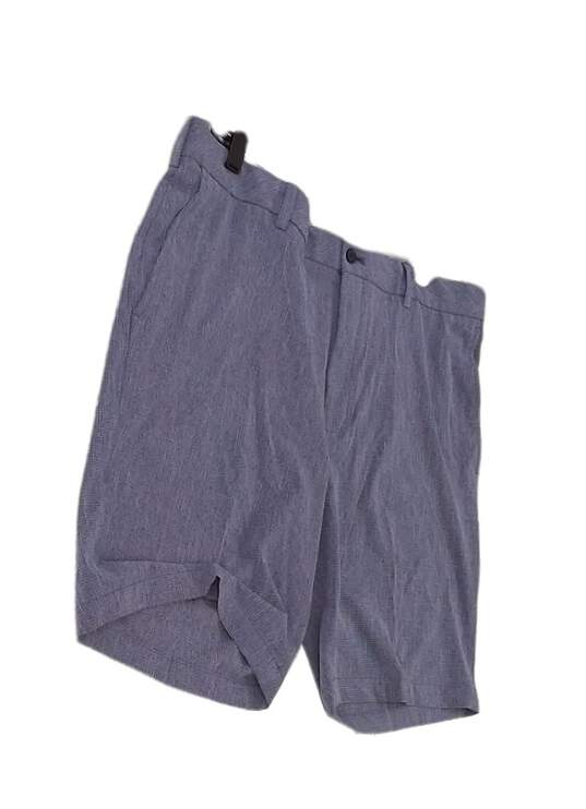 Mens Gray Flat Front Medium Wash Pockets Chino Shorts Size 38 image number 3
