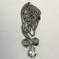 Designer Juicy Couture Silver-Tone Link Chain Bow Pendant Necklace image number 2