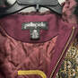 Womens Burgundy Long Sleeve Fur Hooded Pockets Fill-Zip Parka Coat Size S image number 3