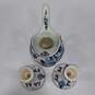 Hand Painted Delft Holland Candle Holders & Pitcher 3pc Lot image number 6