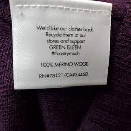 Eileen Fisher Purple Merino Wool V-Neck Pullover LS Top Shirt Women's SM alternative image
