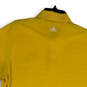 Mens Yellow Collared Button Front Short Sleeve Casual Polo Shirt Size M image number 4