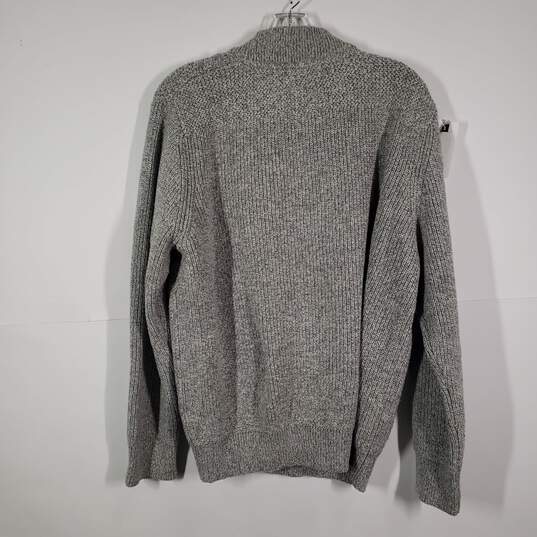 Mens Heather Knitted Long Sleeve Quarter Buttons Henley Sweater Size Large image number 2