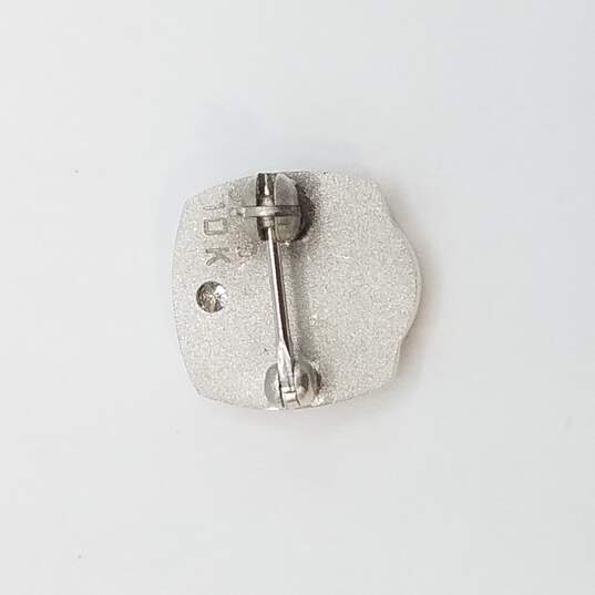 10K White Gold Diamond M Pin 2.4g image number 4