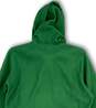 Womens Green Ruched Long Sleeve Drawstring Pockets Full-Zip Hoodie Size L image number 4