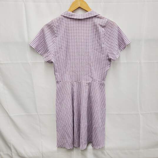 NWT Madewell WM's Kacie Mini Shirtdress in Lavender Plaid Size 6 image number 2