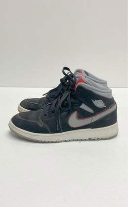 Air Jordan 1 Mid Black Particle Grey (GS) Athletic Shoes Women's Size 7 alternative image