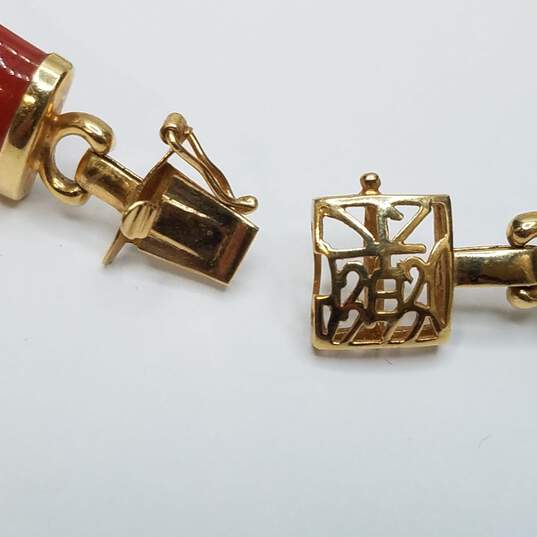 14K Gold Multi Gemstone Panel Bracelet 19.3g image number 2