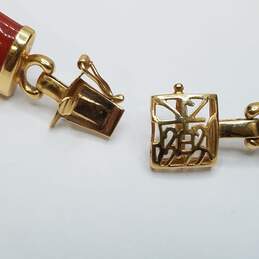 14K Gold Multi Gemstone Panel Bracelet 19.3g alternative image